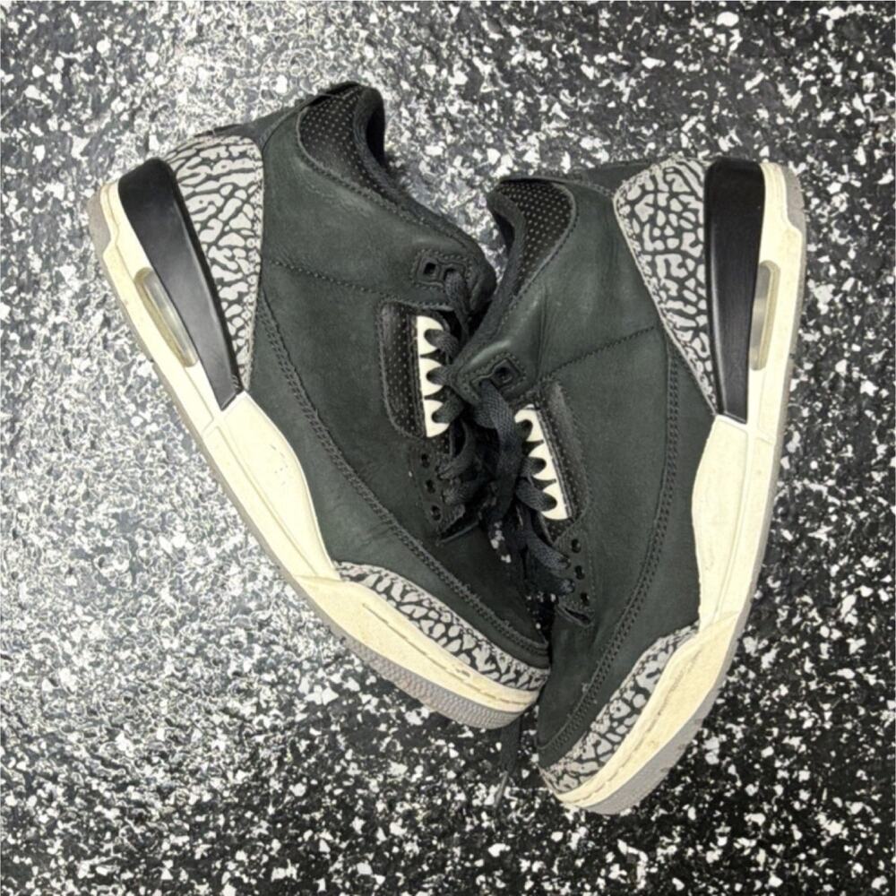 Jordan Air Jordan 3 Retro Off Noir Black Elephant Print Men's Sneakers CK9246-0…
